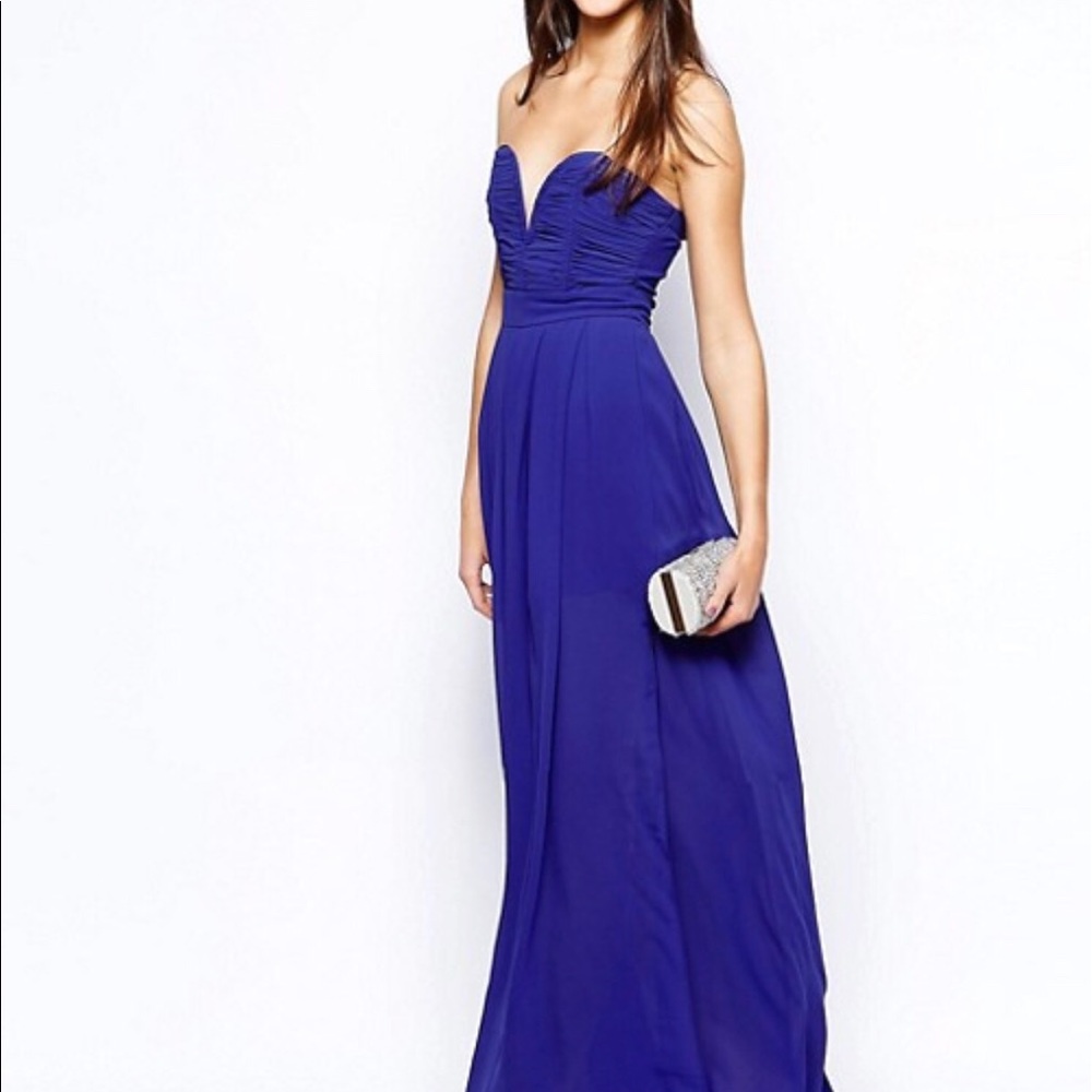 TFNC maxi dress with plunge with plunge bustier